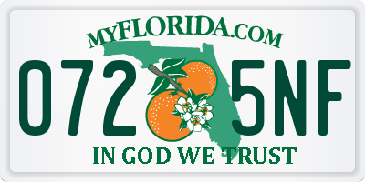 FL license plate 0725NF