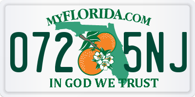 FL license plate 0725NJ