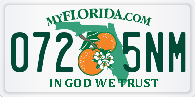 FL license plate 0725NM