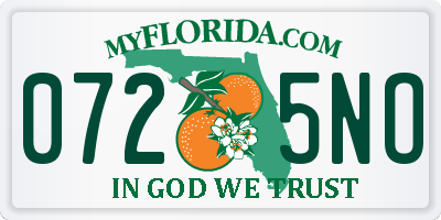 FL license plate 0725NO