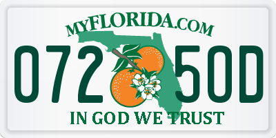 FL license plate 0725OD