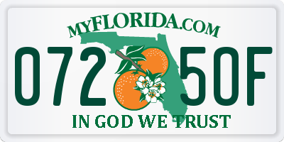 FL license plate 0725OF