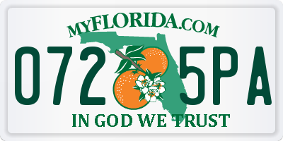 FL license plate 0725PA