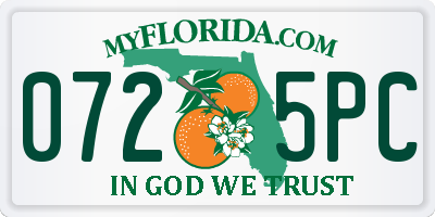 FL license plate 0725PC
