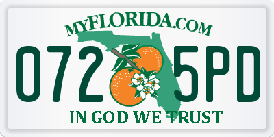 FL license plate 0725PD