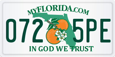 FL license plate 0725PE