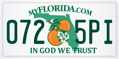 FL license plate 0725PI