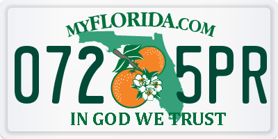 FL license plate 0725PR