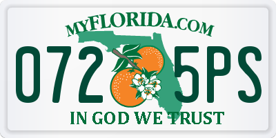 FL license plate 0725PS