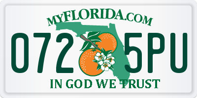 FL license plate 0725PU