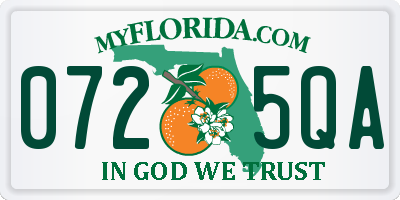FL license plate 0725QA