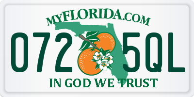 FL license plate 0725QL