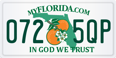 FL license plate 0725QP