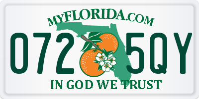 FL license plate 0725QY