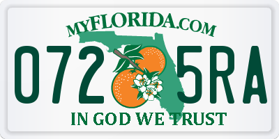 FL license plate 0725RA