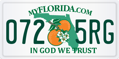 FL license plate 0725RG