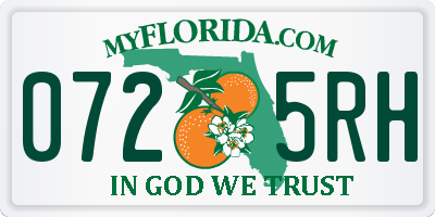 FL license plate 0725RH