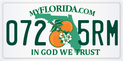 FL license plate 0725RM