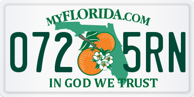 FL license plate 0725RN