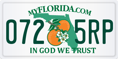 FL license plate 0725RP