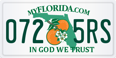 FL license plate 0725RS