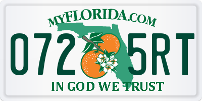 FL license plate 0725RT
