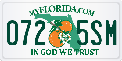 FL license plate 0725SM