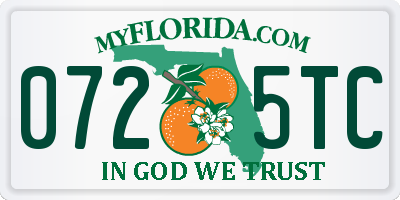 FL license plate 0725TC