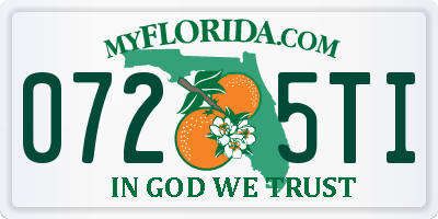FL license plate 0725TI