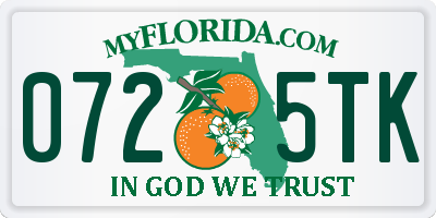 FL license plate 0725TK