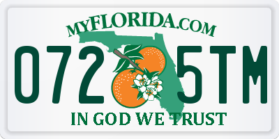 FL license plate 0725TM