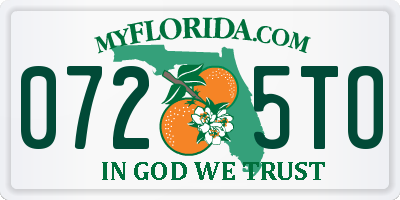 FL license plate 0725TO