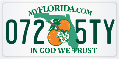 FL license plate 0725TY