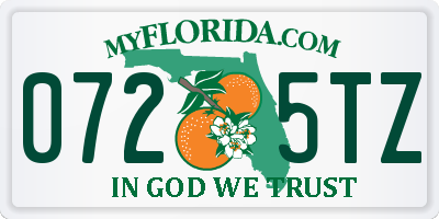 FL license plate 0725TZ
