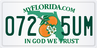 FL license plate 0725UM