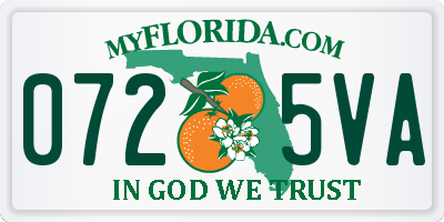 FL license plate 0725VA