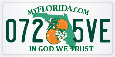 FL license plate 0725VE