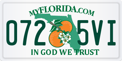 FL license plate 0725VI