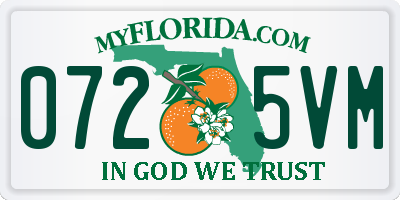 FL license plate 0725VM