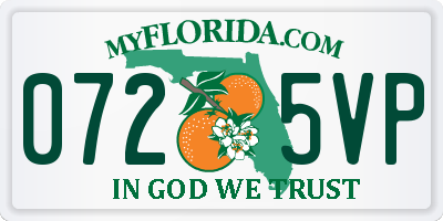 FL license plate 0725VP