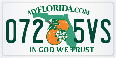 FL license plate 0725VS