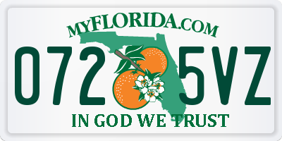 FL license plate 0725VZ