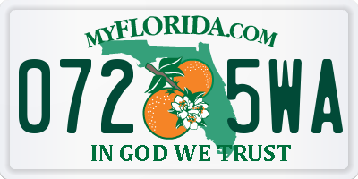 FL license plate 0725WA