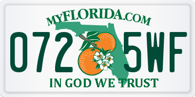 FL license plate 0725WF