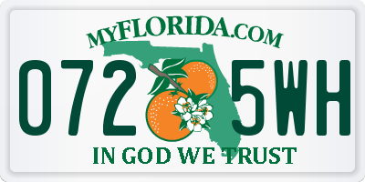 FL license plate 0725WH