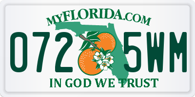 FL license plate 0725WM