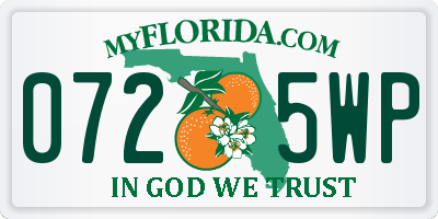 FL license plate 0725WP