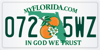 FL license plate 0725WZ