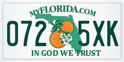 FL license plate 0725XK