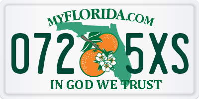 FL license plate 0725XS